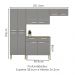 Cozinha Com Balcao Nala 222 cm Freijo Gris KTP