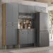 Cozinha Com Balcao Nala 222 cm Freijo Gris KTP