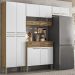 Cozinha Com Balcao Nala 222 cm Freijo Supremo Cp Ripado Freijo KTP