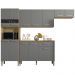 Cozinha Com Balcao Versalhes 251 cm Freijo Gris KTP