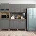Cozinha Com Balcao Versalhes 251 cm Freijo Gris KTP
