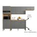 Cozinha Com Balcao Versalhes 251 cm Freijo Gris KTP