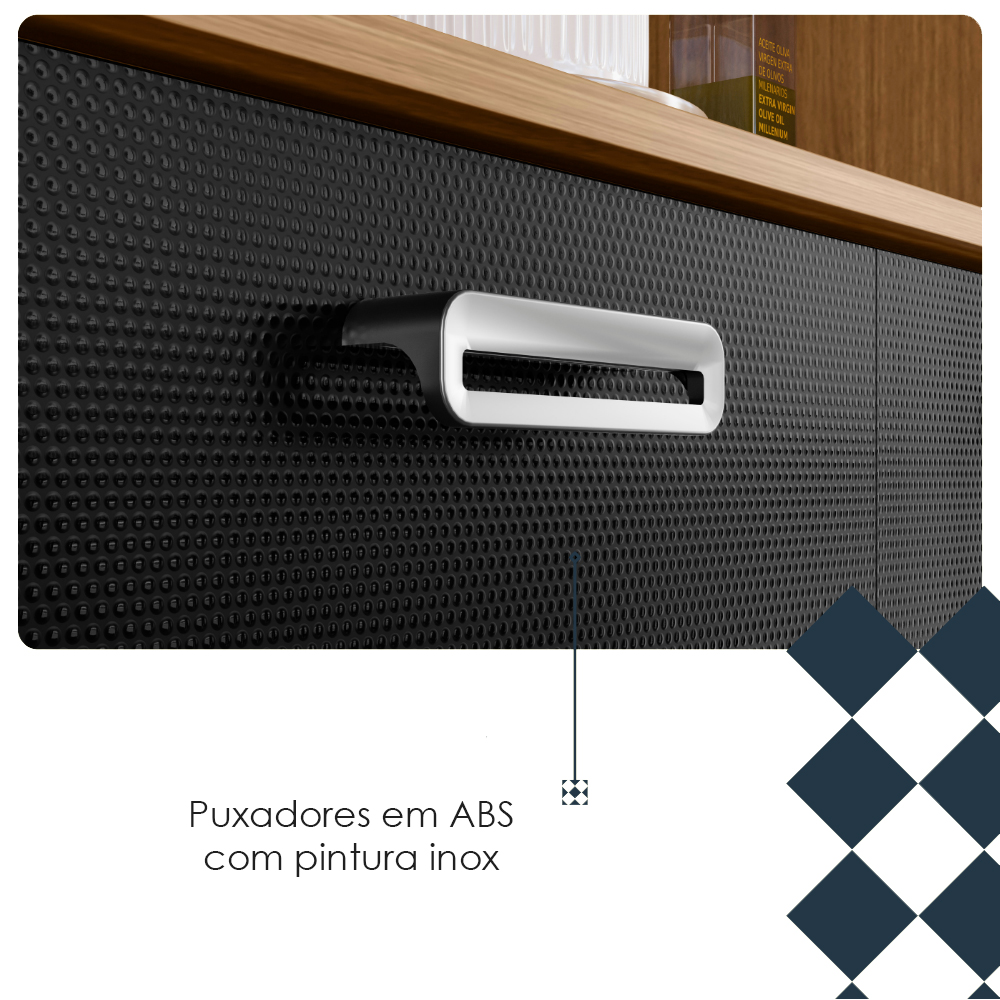 Cozinha Compacta 10P 2G 222 cm Intense Freijo Nero KTP