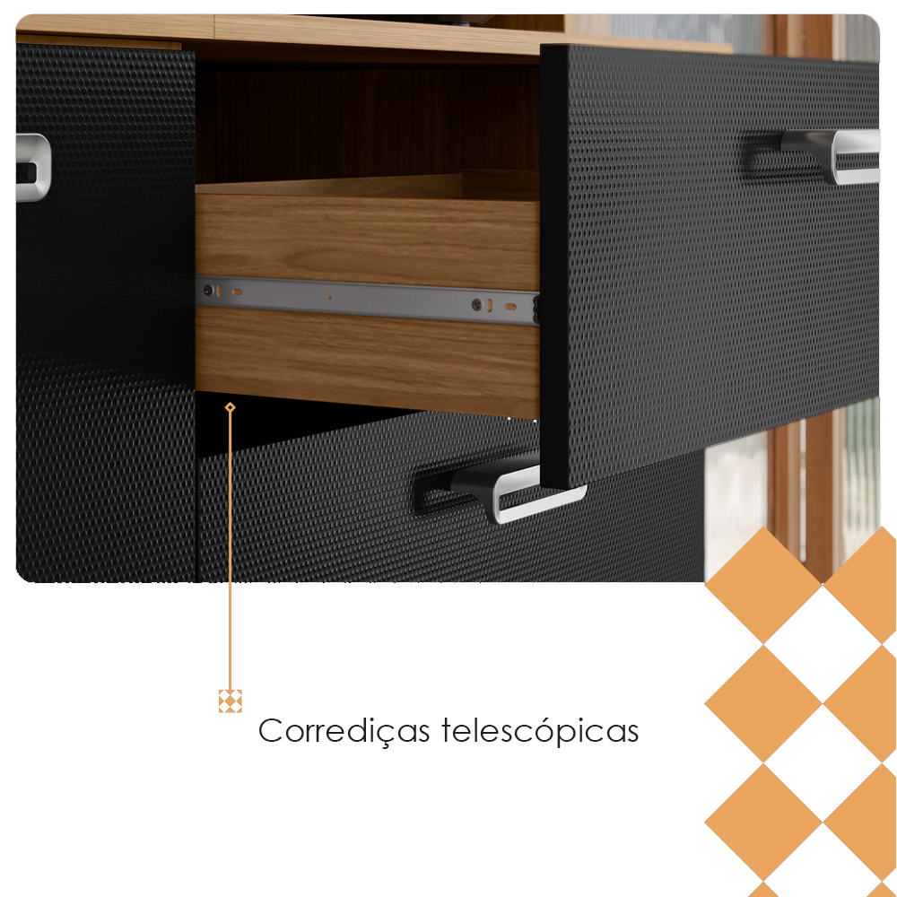 Cozinha Compacta 10P 2G 222 cm Intense Freijo Nero KTP