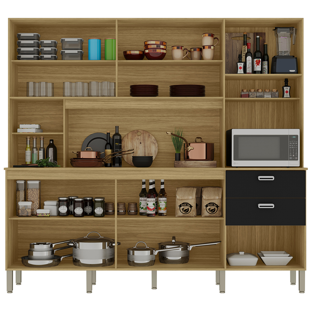 Cozinha Compacta 10P 2G 222 cm Intense Freijo Nero KTP