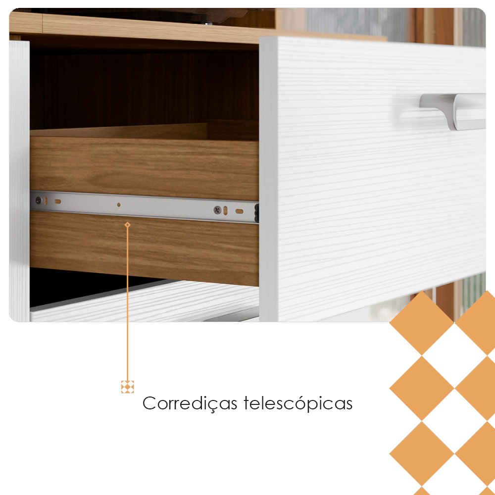Cozinha Compacta 10P 2G 222 cm Intense Freijo Supremo KTP