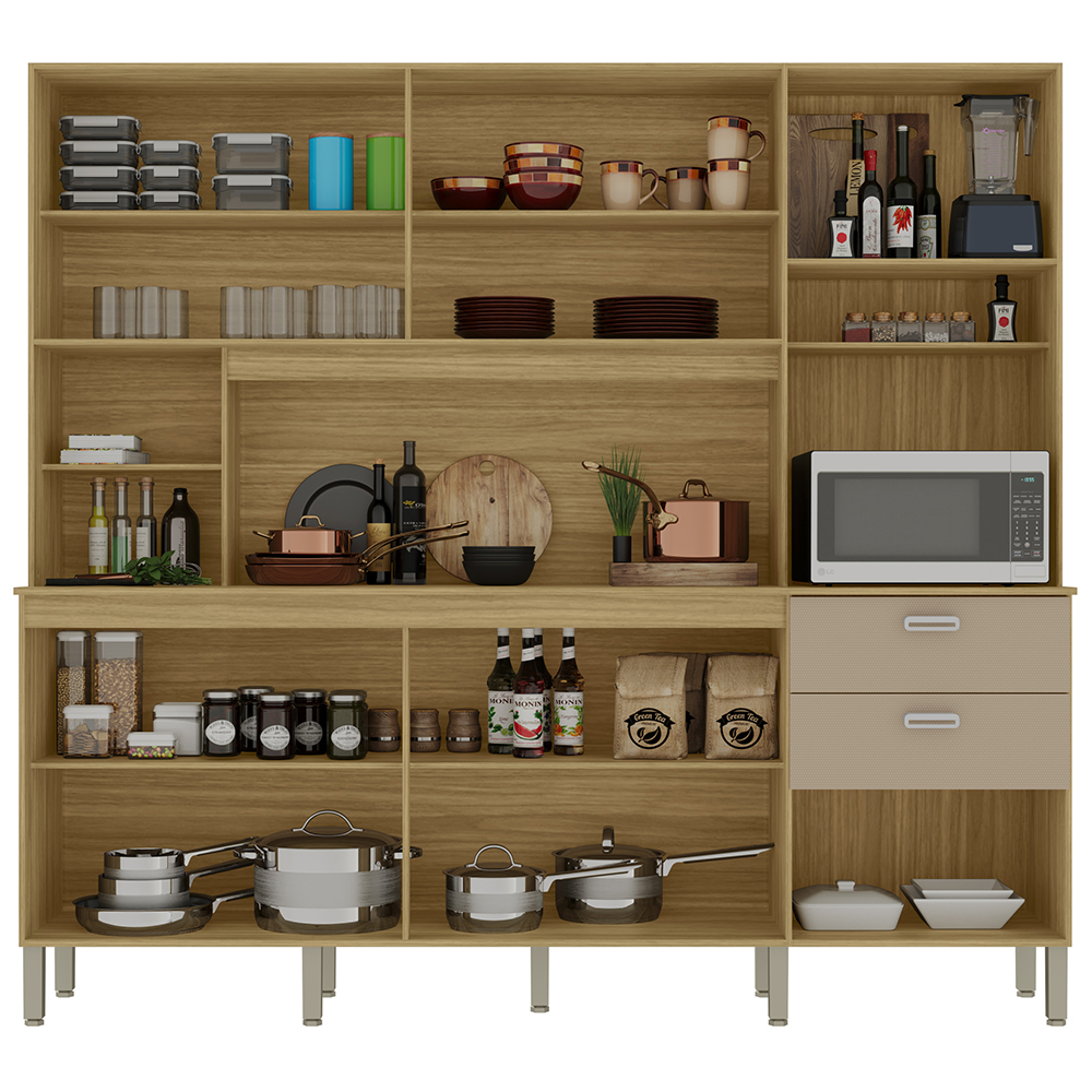Cozinha Compacta 10P 2G 222 cm Intense Freijo Vanilla KTP