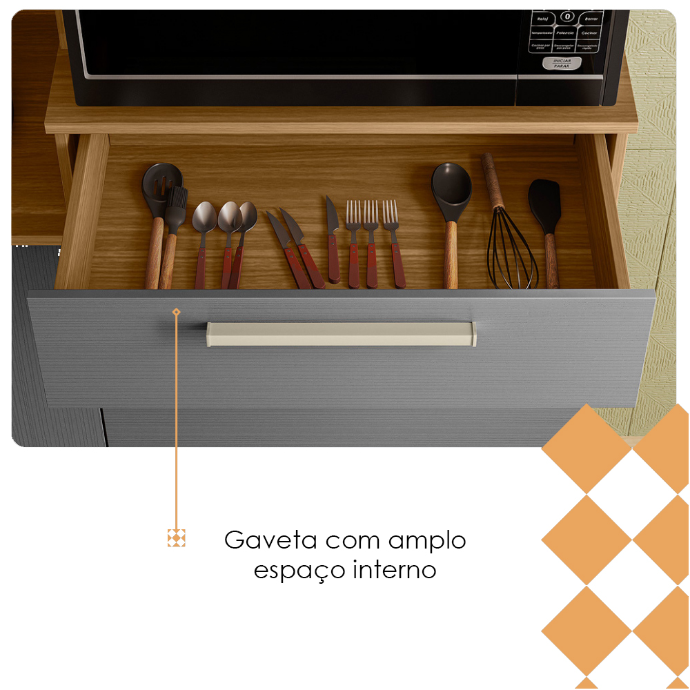 Cozinha Compacta 6P 2G 161 cm Montesa Freijo Gris KTP