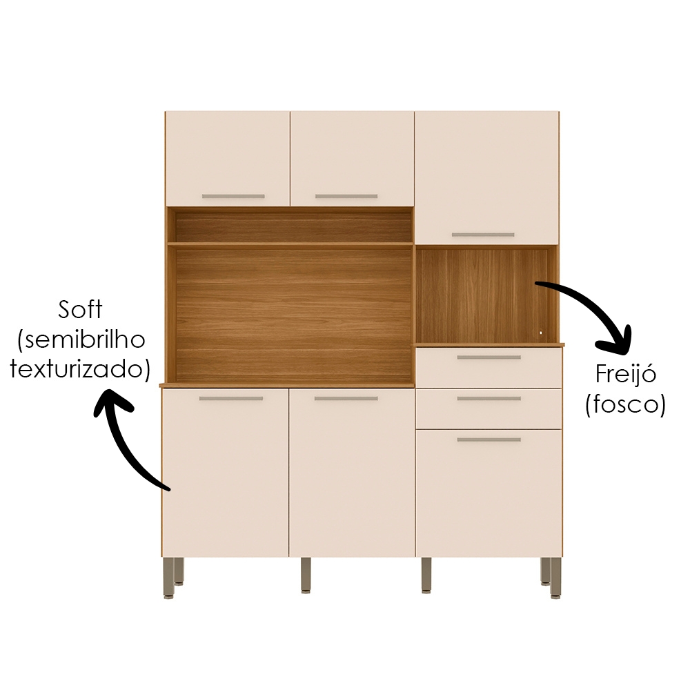 Cozinha Compacta 6P 2G 161 cm Montesa Freijo Soft KTP