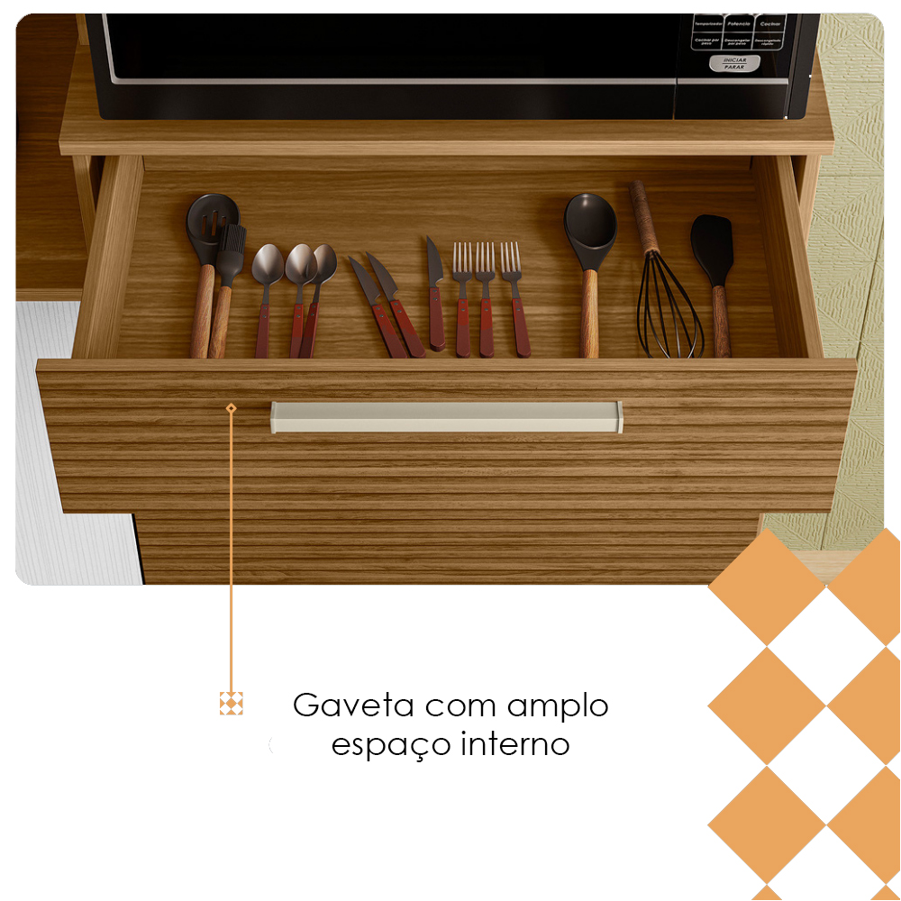 Cozinha Compacta 6P 2G 161 cm Montesa Freijo Supremo Cp Ripado Freijo KTP