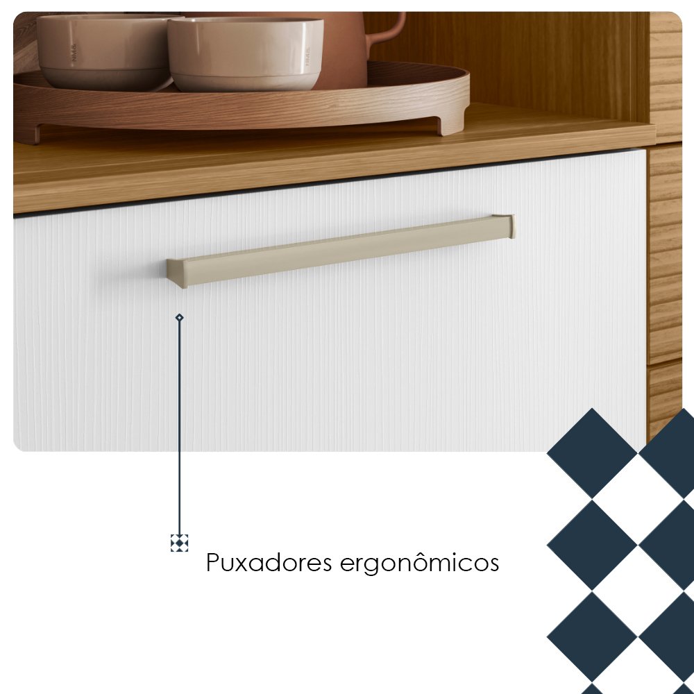 Cozinha Compacta 6P 2G 161 cm Montesa Freijo Supremo Cp Ripado Freijo KTP