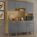 Cozinha Compacta 6P 2G 180 cm Ferrara Freijo Gris KTP