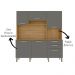 Cozinha Compacta 6P 2G 180 cm Ferrara Freijo Gris KTP