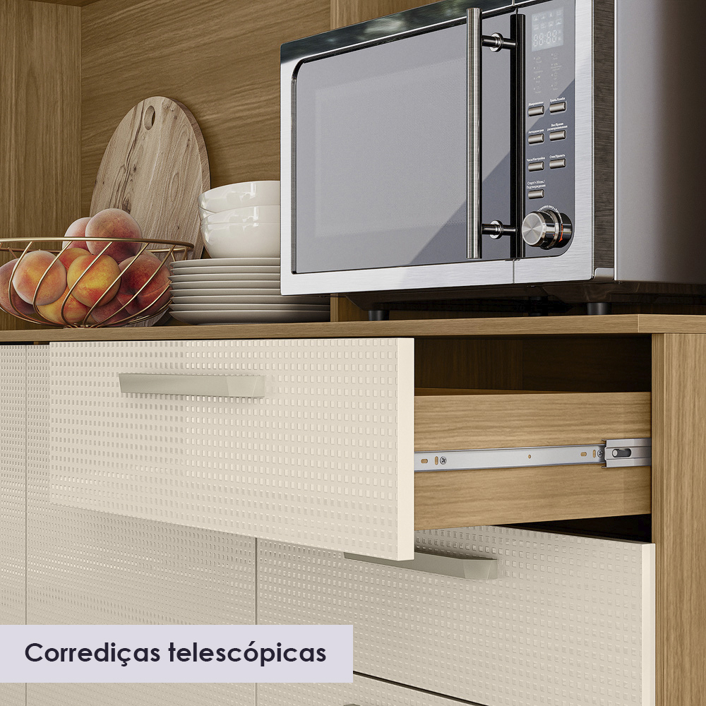 Cozinha Compacta 6P 2G 180 cm Ferrara Freijo Soft KTP