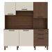 Cozinha Compacta 6P 2G 180 cm Ferrara Nogueira Off White Cp Ripado KTP