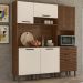 Cozinha Compacta 6P 2G 180 cm Ferrara Nogueira Off White Cp Ripado KTP
