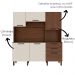 Cozinha Compacta 6P 2G 180 cm Ferrara Nogueira Off White Cp Ripado KTP