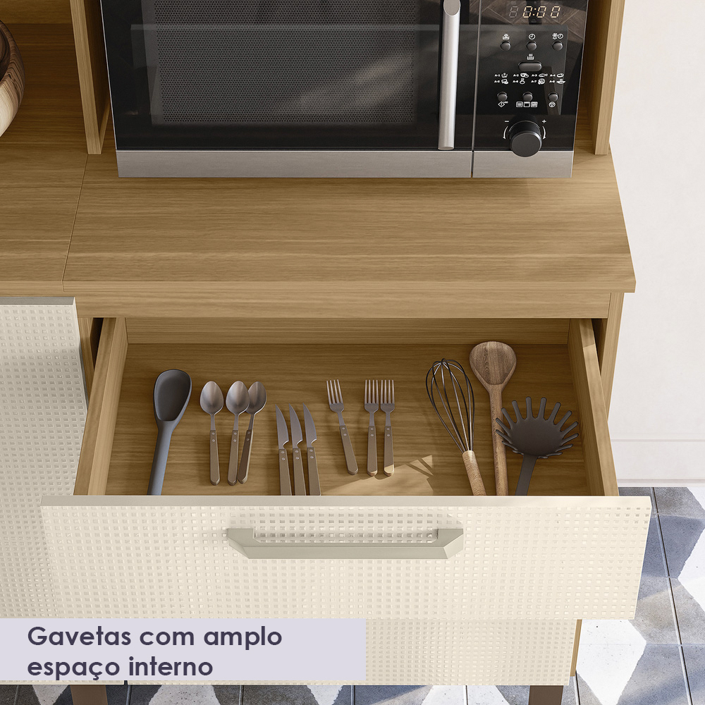 Cozinha Compacta 7P 2G 182 cm Mega Freijo Soft KTP