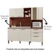 Cozinha Compacta 7P 2G 182 cm Mega Nogueira Off White KTP