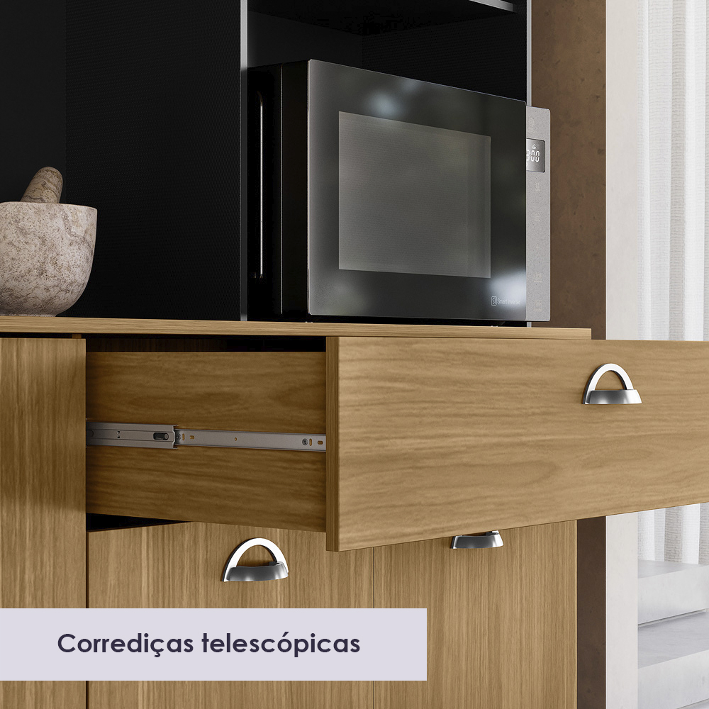 Cozinha Compacta 8P 1G 182 cm Core Freijo Nero KTP