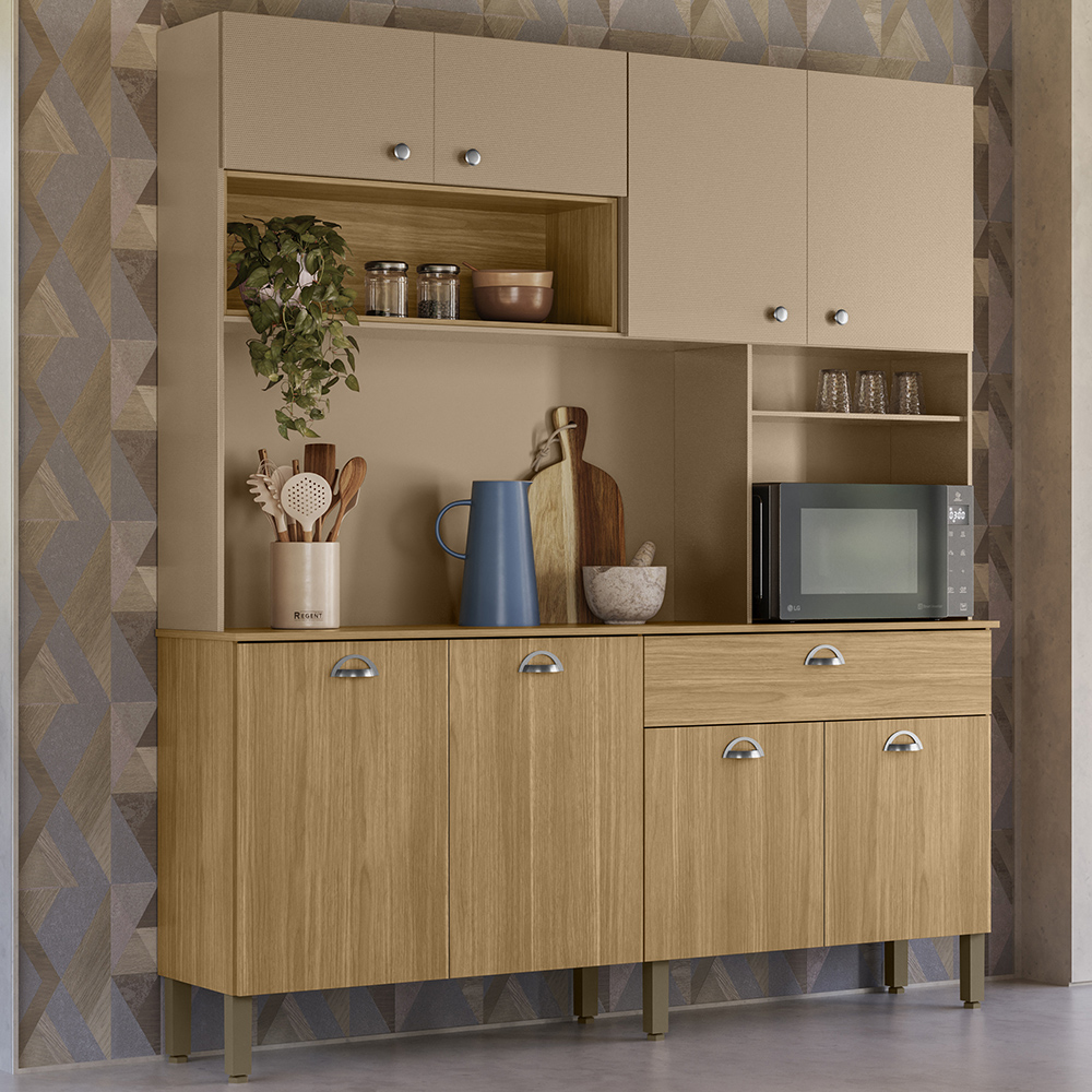 Cozinha Compacta 8P 1G 182 cm Core Freijo Vanilla KTP