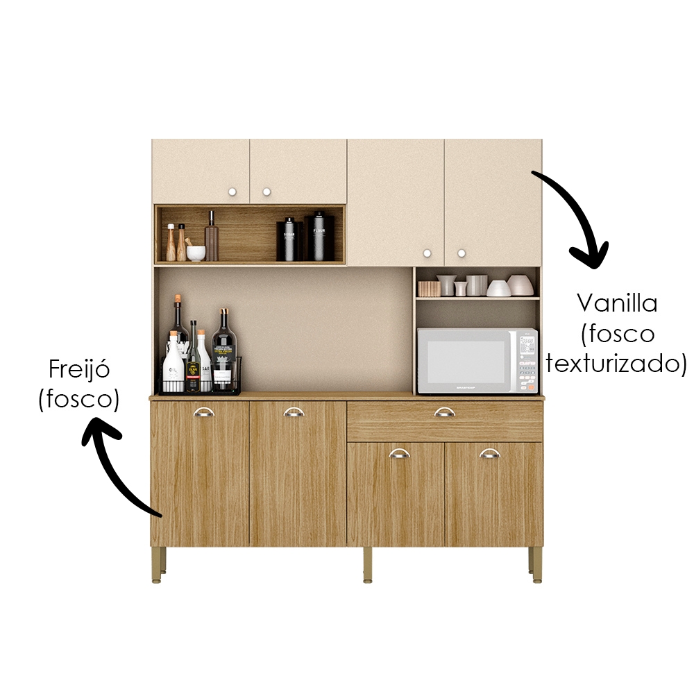 Cozinha Compacta 8P 1G 182 cm Core Freijo Vanilla KTP