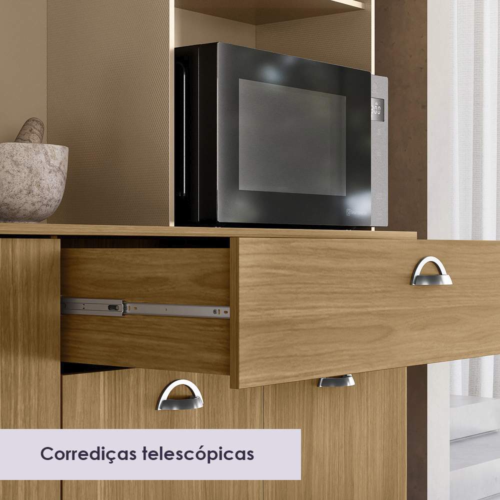 Cozinha Compacta 8P 1G 182 cm Core Freijo Vanilla KTP
