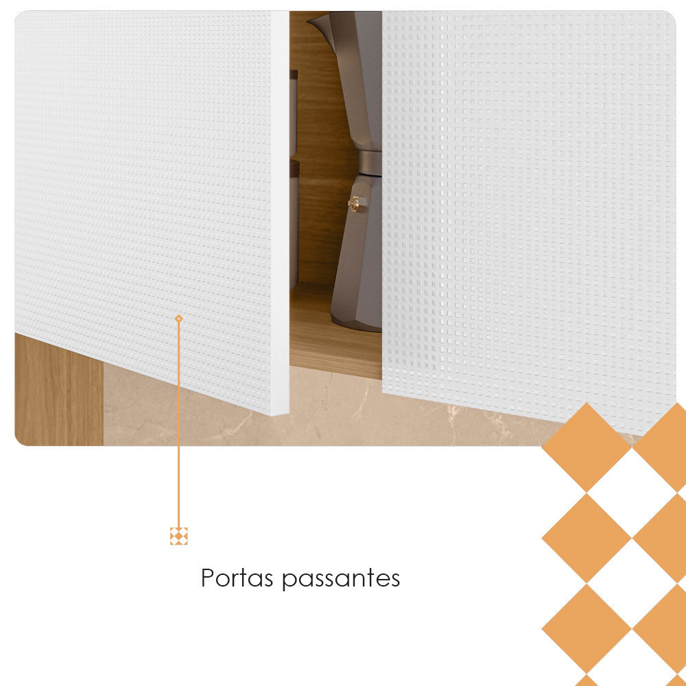 Cozinha Compacta 9P 1G 201 cm Pulse Freijo Artico Cp Riscatto Freijo KTP