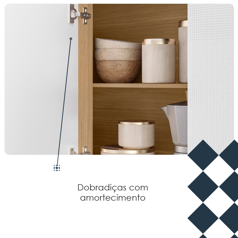 Cozinha Compacta 9P 1G 201 cm Pulse Freijo Artico Cp Riscatto Freijo KTP