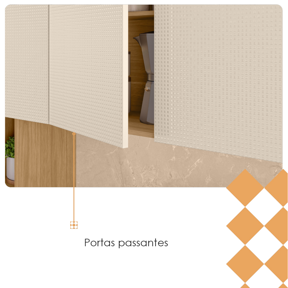 Cozinha Compacta 9P 1G 201 cm Pulse Freijo Soft KTP