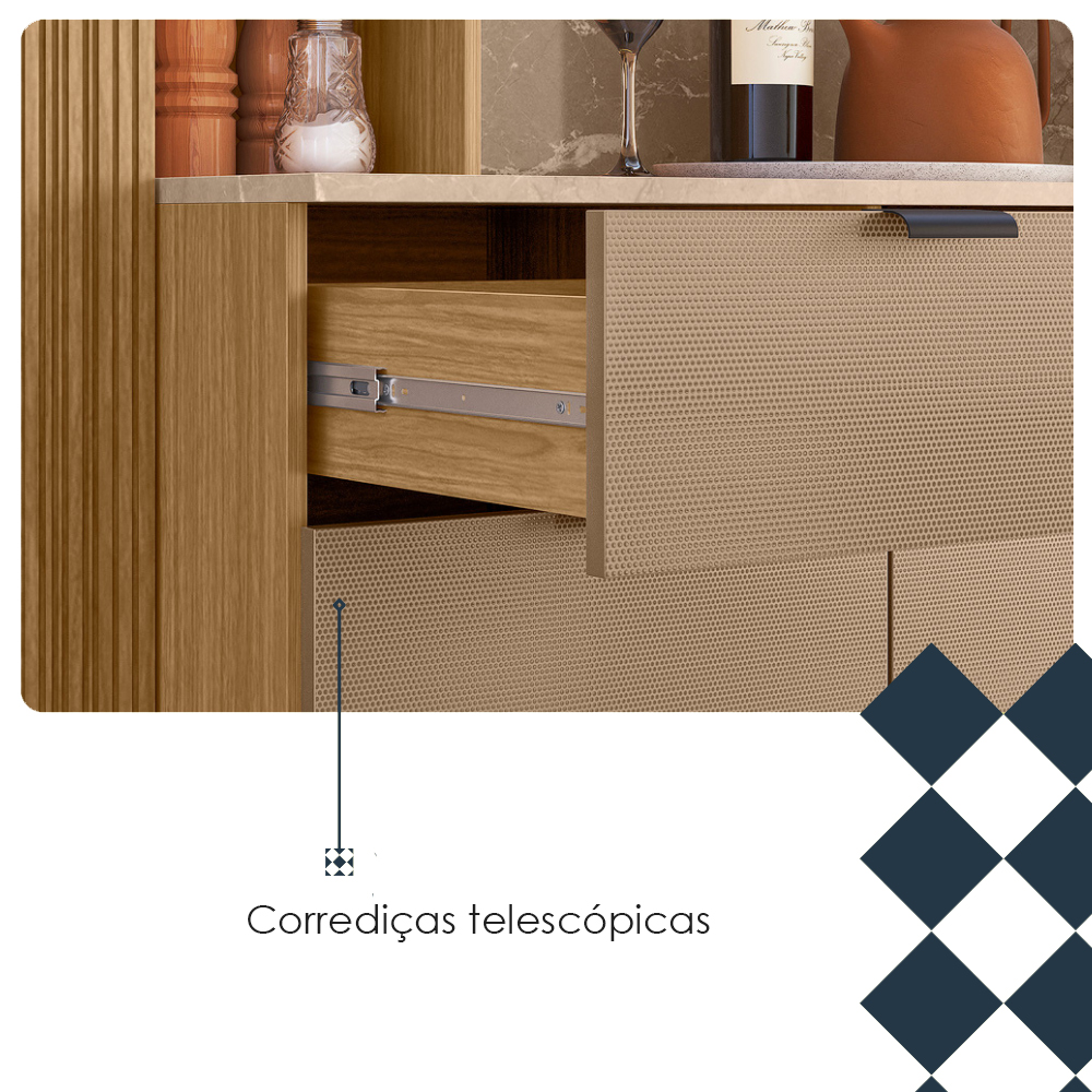 Cozinha Compacta 9P 1G 201 cm Pulse Freijo Vanilla Cp Riscatto Freijo KTP