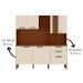Cozinha Compacta Com Tampo 182 cm Mega Nogueira Off White KTP