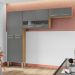 Cozinha Compacta Pequena 8 Portas Freijó Gris Nala Kits Paraná