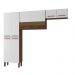 Cozinha Compacta Pequena 8 Portas Nogueira Branco Cp Ripado Nala Kits Paraná