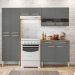 Cozinha Completa Compacta 10 Portas e 2 Gavetas Freijó Gris Nala Kits Paraná