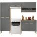 Cozinha Completa Compacta 10 Portas e 2 Gavetas Freijó Gris Nala Kits Paraná