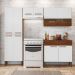 Cozinha Completa Compacta 10 Portas e 2 Gavetas Nogueira Branco Cp Ripado Nala Kits Paraná
