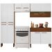 Cozinha Completa Compacta 10 Portas e 2 Gavetas Nogueira Branco Cp Ripado Nala Kits Paraná