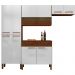 Cozinha Completa Compacta 10 Portas e 2 Gavetas Nogueira Branco Cp Ripado Nala Kits Paraná