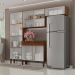 Cozinha Completa Compacta 10 Portas e 2 Gavetas Nogueira Branco Cp Ripado Nala Kits Paraná