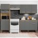 Cozinha Completa Compacta 12 Portas e 1 Gaveta Freijó Gris Versalhes Kits Paraná