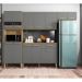 Cozinha Completa Compacta 12 Portas e 1 Gaveta Freijó Gris Versalhes Kits Paraná
