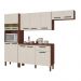 Cozinha Completa Compacta 12 Portas e 1 Gaveta Nogueira Off White Versalhes Kits Paraná