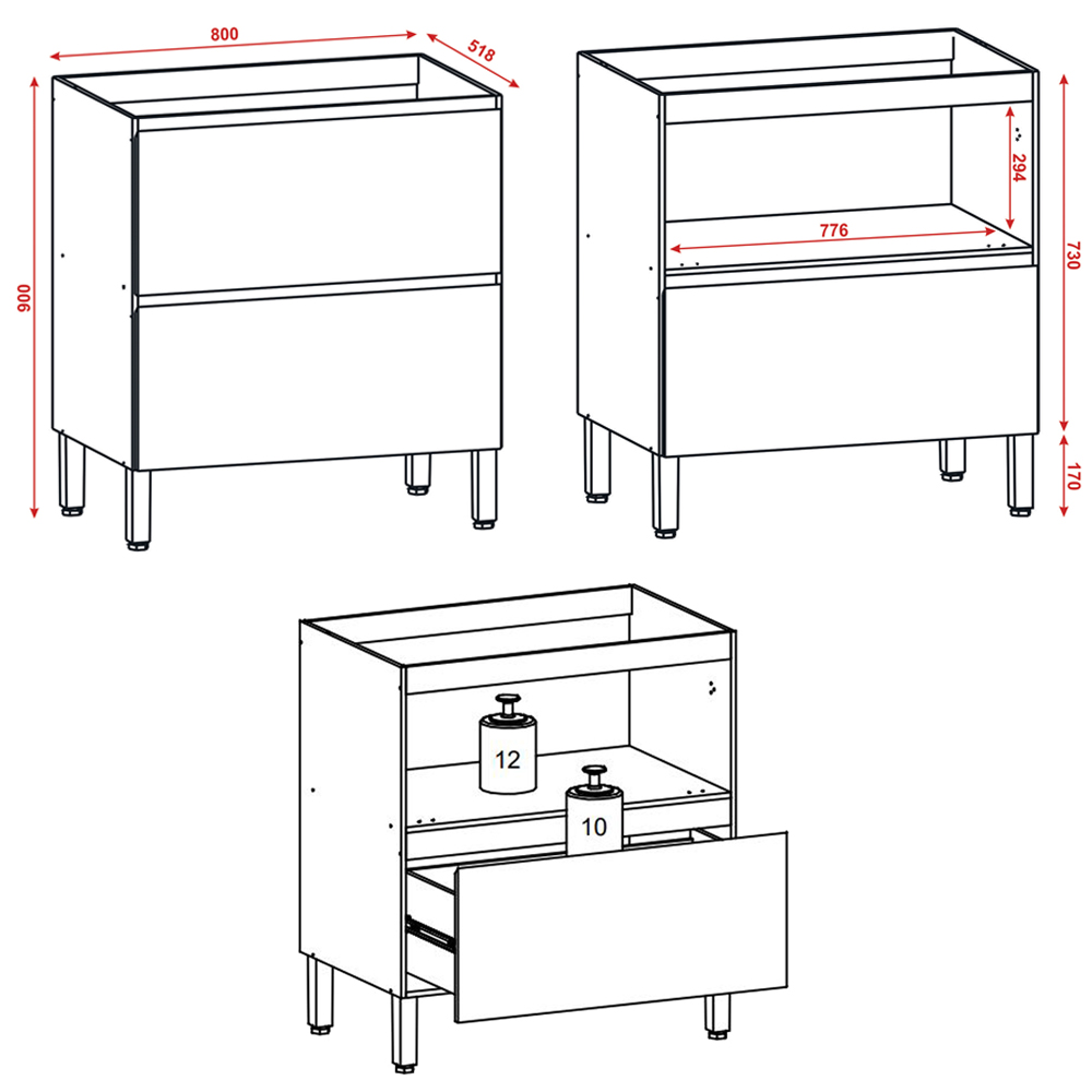 Cozinha Modulada 02 Peças 80cm 3014X3021ART Freijo Artico Riscatto Freijo KTP