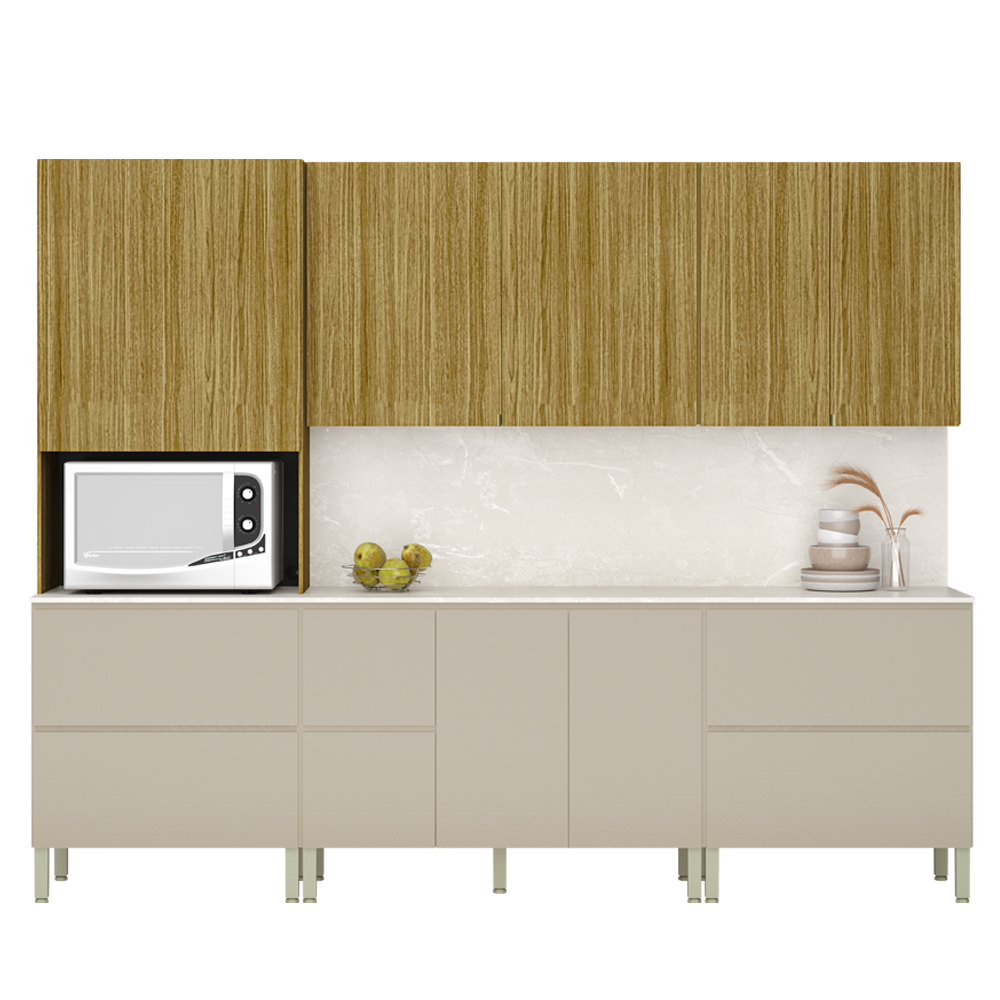 Cozinha Modulada 07 Peças 222cm 3034ART Freijo Vanilla Riscatto Freijo KTP