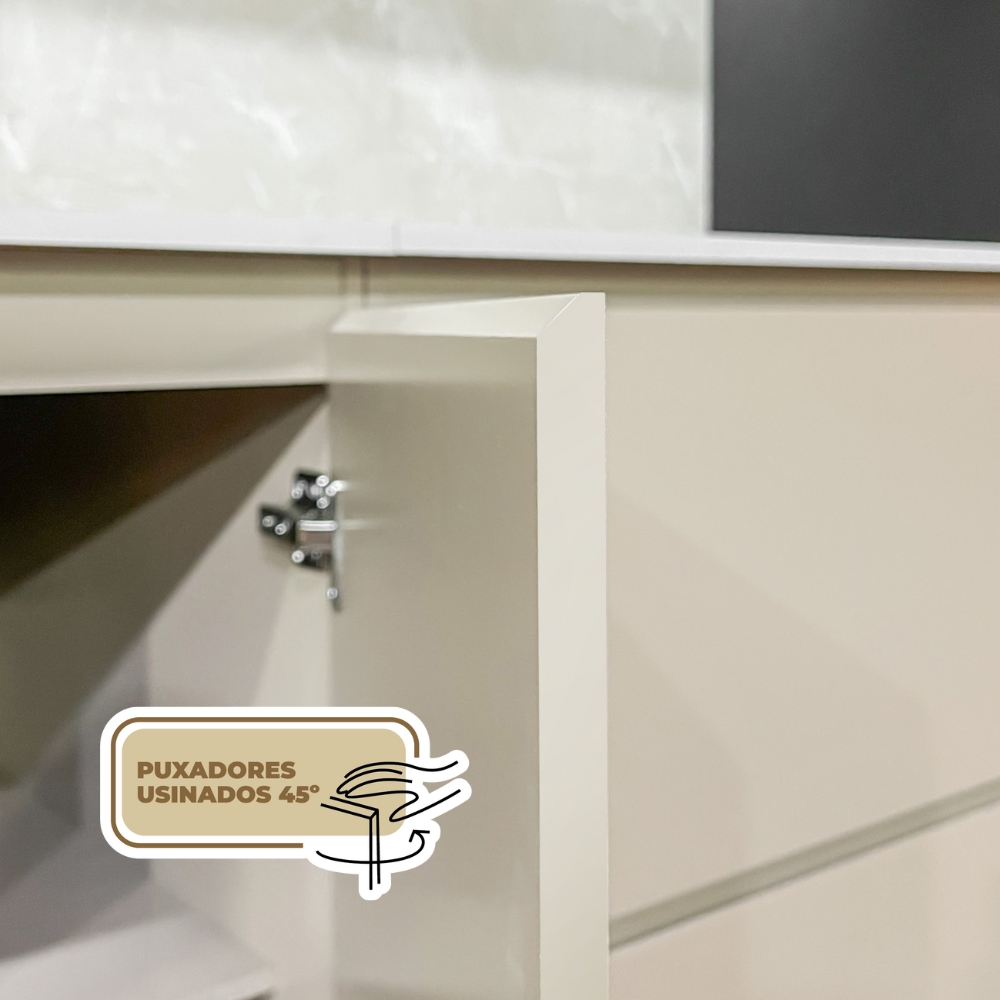 Cozinha Modulada 07 Peças 222cm 3034ART Freijo Vanilla Riscatto Freijo KTP