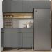 Cozinha Modulada 3 Pecas Balcao Com Tampo Line Gris Cp Freijo KTP