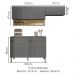 Cozinha Modulada 3 Pecas Balcao Com Tampo Line Gris Cp Freijo KTP
