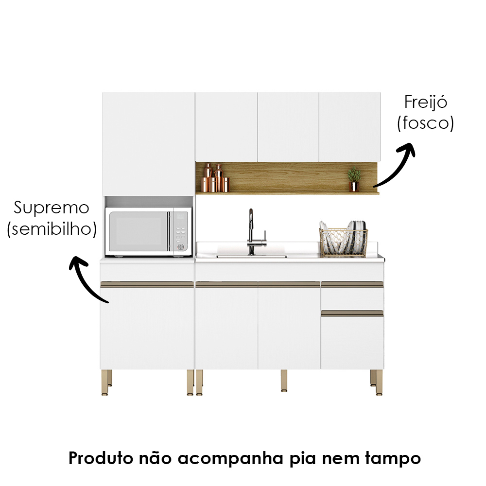 Cozinha Modulada 3 Pecas Balcao Pia 3023 Line Supremo Cp Freijo KTP