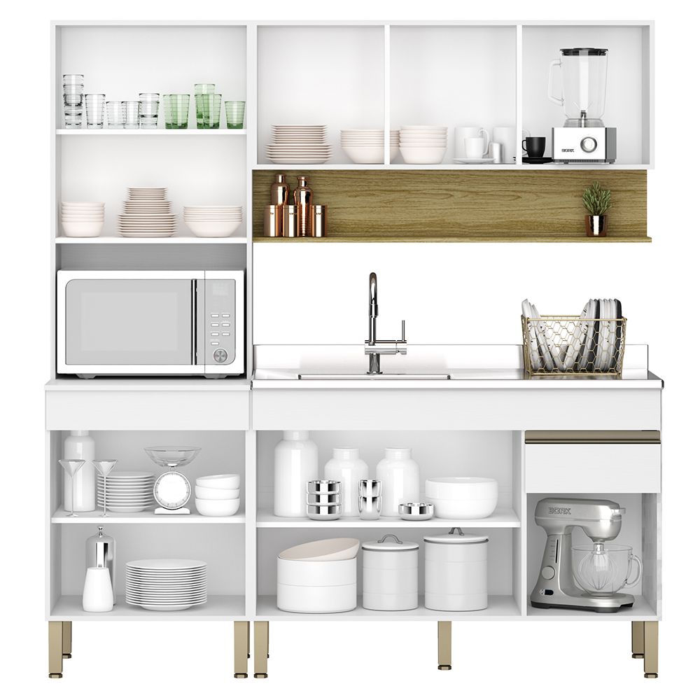 Cozinha Modulada 3 Pecas Balcao Pia 3023 Line Supremo Cp Freijo KTP